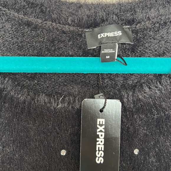 Express rhinestone embellished fuzzy sweater size M - Picture 3 of 3